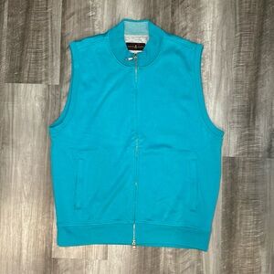 Robert Talbott Pima Cotton Full Zip Sweater Vest - Large